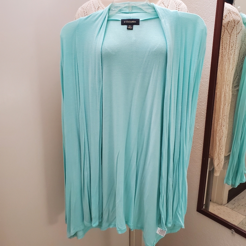 GG Collection Women's Cardigan in Light Blue - Picture 2 of 4